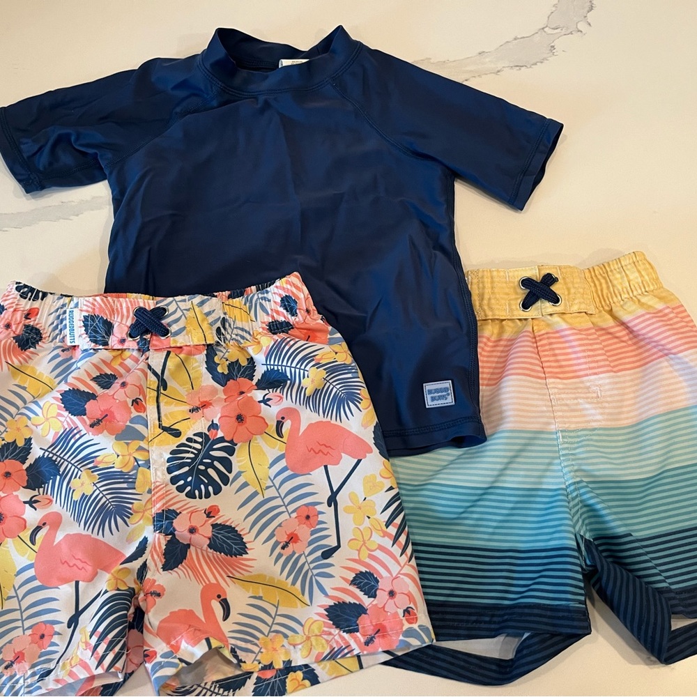 Rugged Butts Boys Swim Trunks + Matching Rash Guard